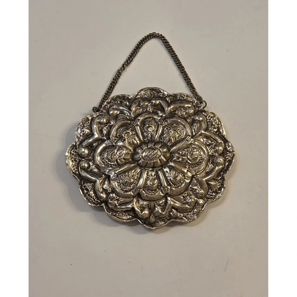 Beautiful Antique Persian Courting Mirror made from 900 Coin Silver - Some Dents